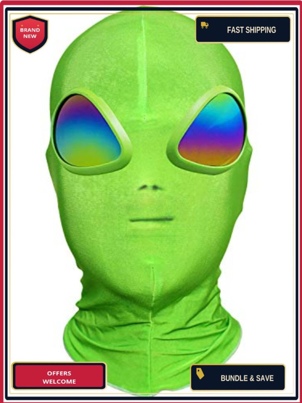 Alien Mask Halloween Cosplay ET Costume Party Adult One Size Polyester